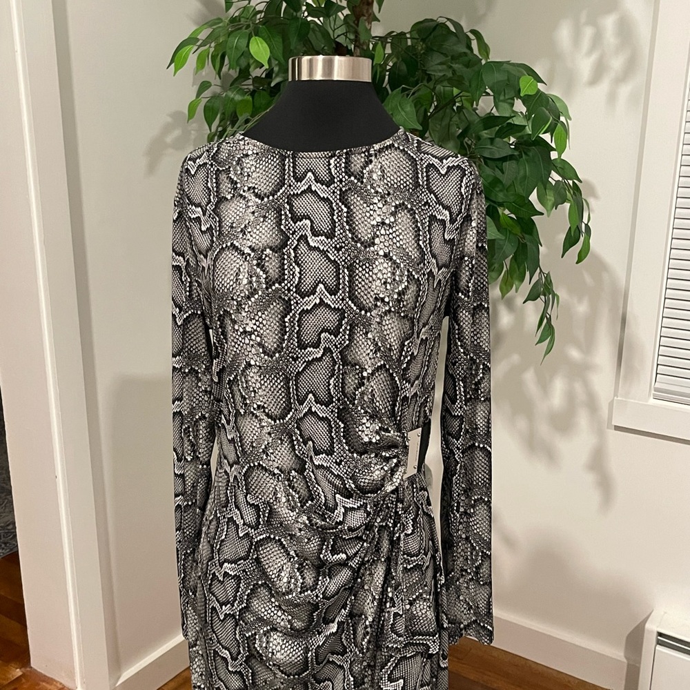 Michael Kors Snake Skin Print Dress with Silver Accents